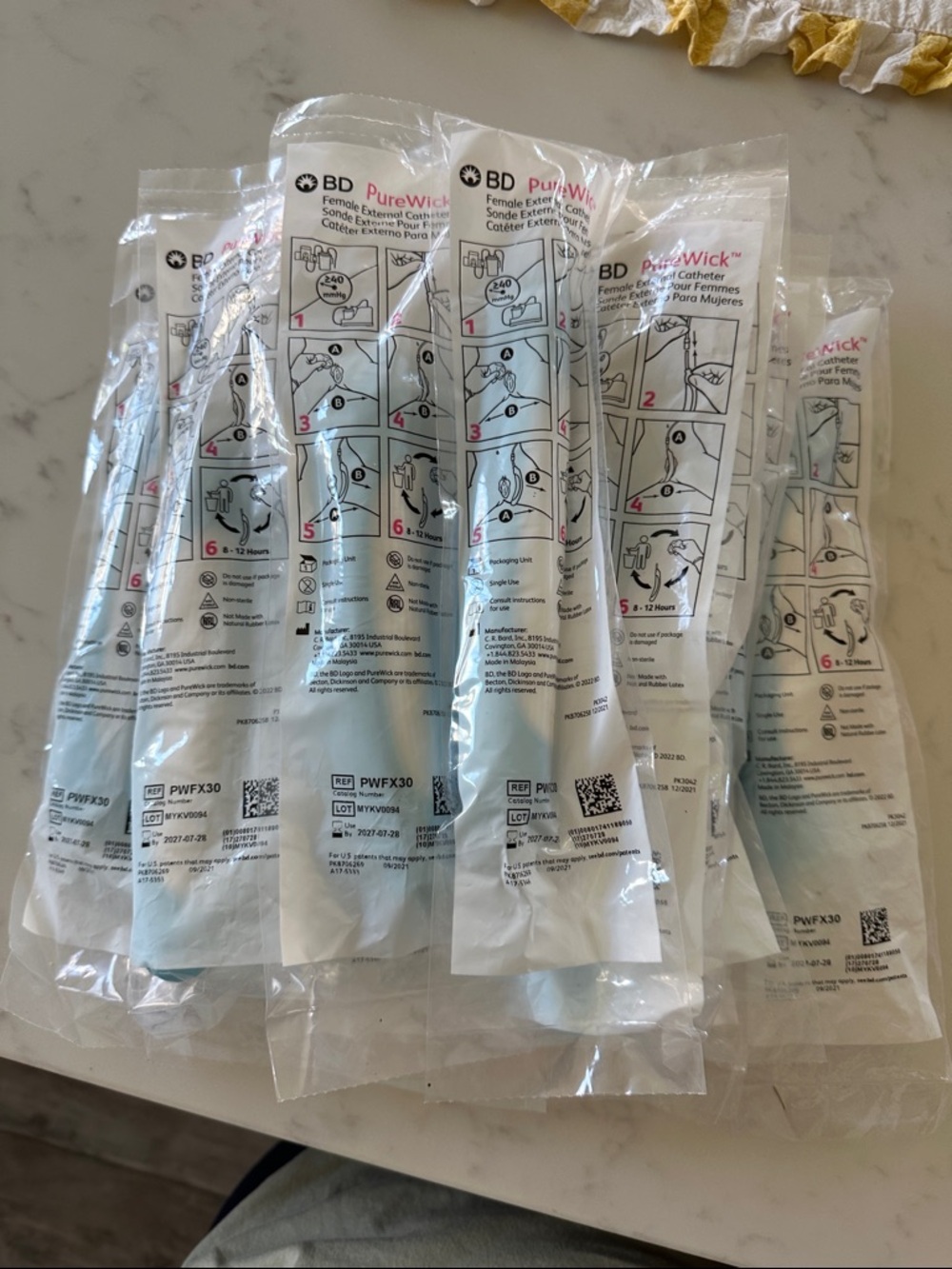 BD PureWick Femme Ext. Cath. Blue PWFX30. Lot of 15 New and Sealed